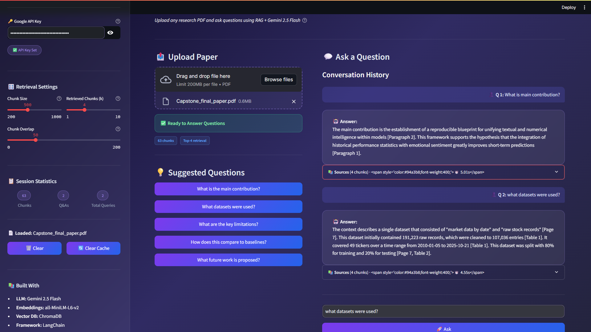 RAG System for Research Paper Q&A